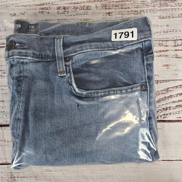 Hollister Jeans Mens Sz 36 Blue Straight Leg Epic Flex Denim Classic Comfort Fit - Picture 14 of 14